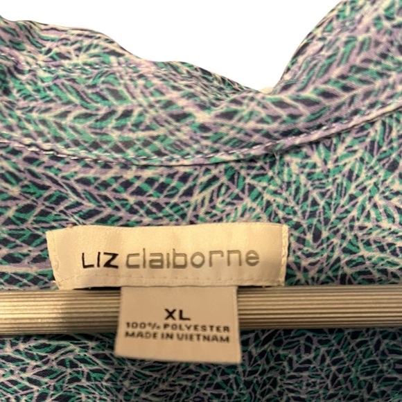 🟣Liz Claiborne Sleeveless Button-Down Blouse – XL - Picture 3 of 4
